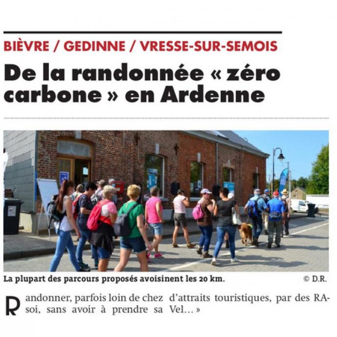 De la randonnée  zéro carbone  - Revue de presse GAL Ardenne Meridionale