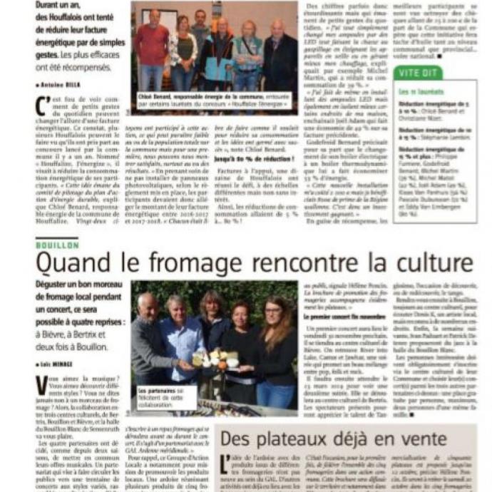 Fromages locaux et concerts - Revue de presse GAL Ardenne Meridionale